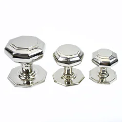 Octagon Nickel Centre Door Knob