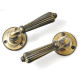 Brass Reeded Lever Door Handle