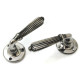 Nickel Reeded Lever Door Handle