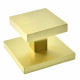 Square Centre Door Knob -  Satin Brass