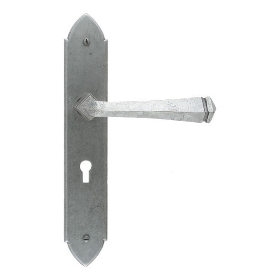 Blacksmith Pewter Patina Gothic Lever Door Handle