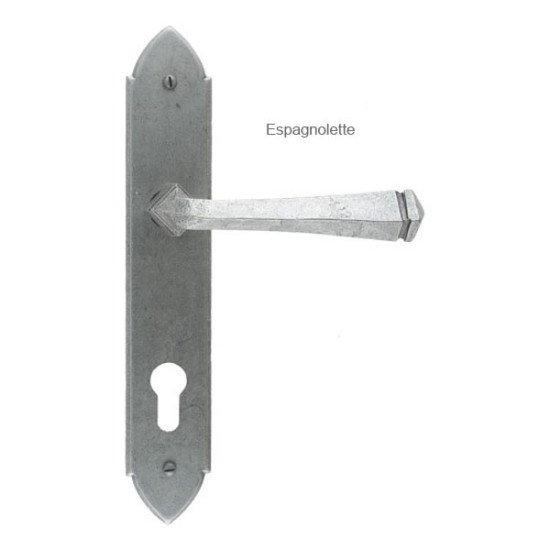 Blacksmith Pewter Patina Gothic Lever Door Handle