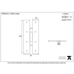 Blacksmith Pewter Patina H Hinges