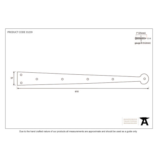Traditional Blacksmith Penny End Hinge Fronts