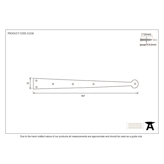 Traditional Blacksmith Penny End Hinge Fronts