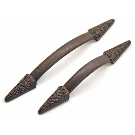 Antique Bronze Gothic Nautilus Edged Iron Pull Handle