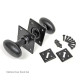 Kirkpatrick 3075 Oval Door Knob Set on A Square Rose