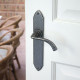 Blacksmith Pewter Patina Gothic Curved Lever Door Handle