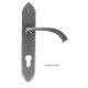 Blacksmith Pewter Patina Gothic Curved Lever Door Handle