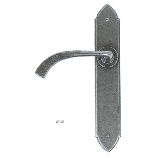 Blacksmith Pewter Patina Gothic Curved Lever Door Handle