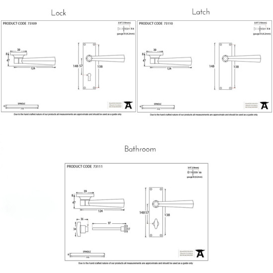 Traditional Blacksmith Straight Lever Door Handle