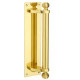 Pull Handle on Plate - Reeded Finials