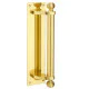 Pull Handle on Plate - Reeded Finials