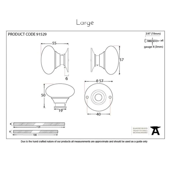 Brass Mushroom Knob Set