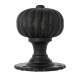 Flower Mortice Knob Set - Black Finish