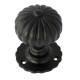 Flower Mortice Knob Set - Black Finish