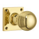 Reeded Ball Door Knob on a Square Rose