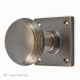 Reeded Cushion Door Knob on a Square Rose