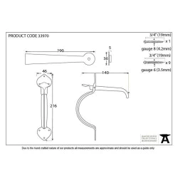 Traditional Blacksmith Gothic Thumb Latch