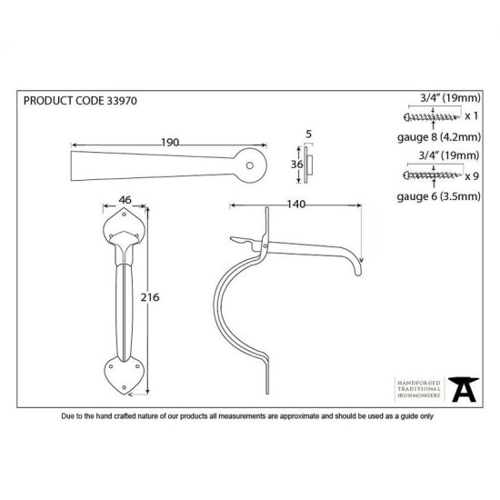 Traditional Blacksmith Gothic Thumb Latch