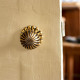 Flower Mortice Knob Set - Brass Finish