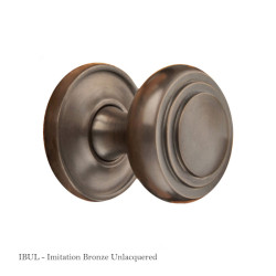 Stepped Cushion Door Knob on Raised Edge Covered Rose