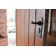 Kirkpatrick 2451 Wide Cratered Lever Door Handle with Covered Escutcheon