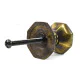 Cottage Octagon Centre Door Knob - Brass Finish