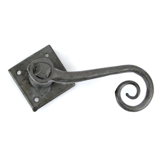 Blacksmith Beeswax Monkeytail Lever Door Handle on Diamond Rosette