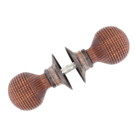 Beehive Rosewood Knob Set with Brass Roses