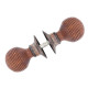 Beehive Rosewood Knob Set with Brass Roses