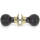 Beehive Ebony Knob Set with Aged Brass Roses