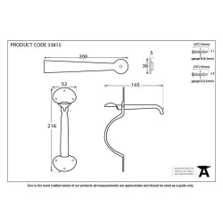 Traditional Blacksmith Suffolk Thumb Latch with Extra Long Thumb Bar