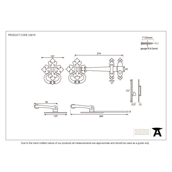 Traditional Blacksmith Shakespeare Latch Set
