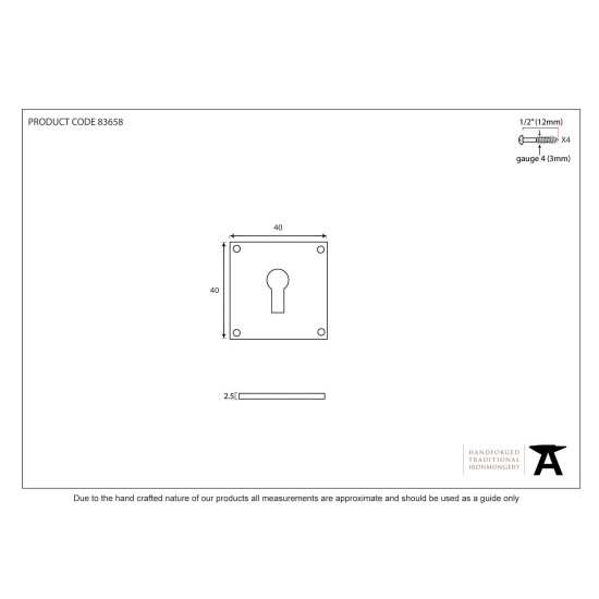 Blacksmith Pewter Patina Avon Escutcheon