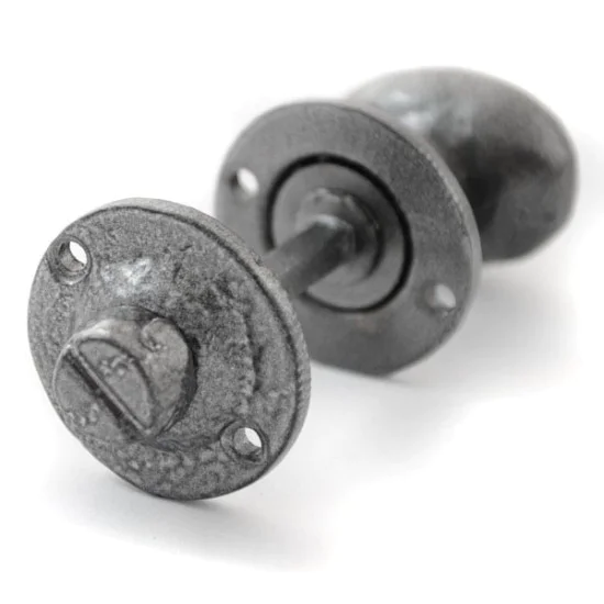 Kirkpatrick 5133 Bathroom Turn and Release Knob - Pewter Finish