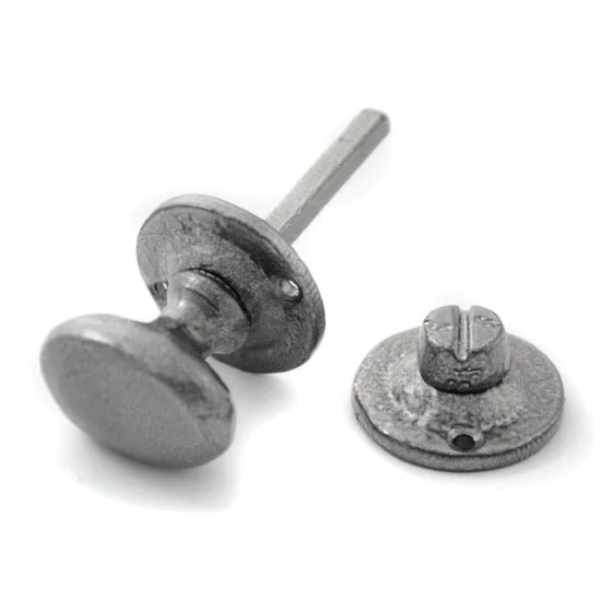 Kirkpatrick 5133 Bathroom Turn and Release Knob - Pewter Finish