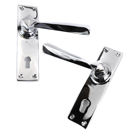 Polished Chrome Straight Lever Door Handle
