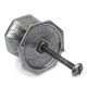 Blacksmith Pewter Patina Octagonal Centre Door Knob - External