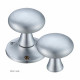 Kensington Mushroom Door Knobs - Satin Chrome