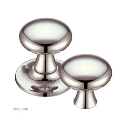 Kensington Mushroom Door Knobs - Polished Nickel