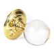Clear Glass Ball Door Knobs on Polished Brass Roses