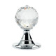 Facetted Clear Glass Ball Door Knobs on Plain Polished Chrome Roses