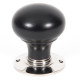 Ebony Knob Set with Nickel Roses