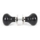 Ebony Knob Set with Nickel Roses