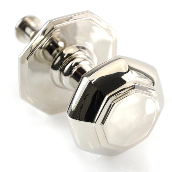 Cottage Centre Door Knob - Polished Nickel Finish