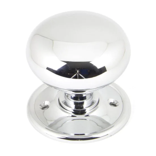 Polished Chrome Mushroom Knob Set