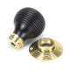 Beehive Ebony Knob Set with Polished Brass Roses