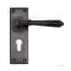 Reeded Lever Door Handle - Aged Bronze