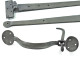 Cottage Door Hinge and Latch Set - Pewter finish